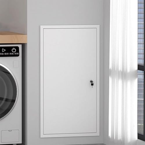 Lockable White Metal Access Panel Door - Durable Hatch Cover for Gas, Water & Electric - 24"x36", 30"x20", 32"x48" Sizes for Easy Access & Secure Service