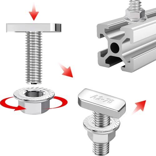 Jyvex 15 Stück Hammerkopfschrauben M8x25 Edelstahl A2-70, Hammerkopfschraube mit Sperrzahnmuttern Flanschmuttern M8 Schrauben für PV Solar Montageschienen Gewächshaus und Photovoltaik-Montage
