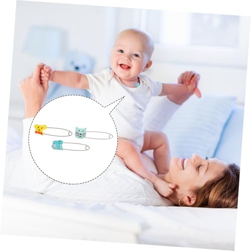 Miniatura 4 de Villcase 30pcs Alfileres De Seguridad Para Ropa, Imperdibles De Pañal Seguridad De Bebés, Imperdibles De Tela De Cabeza De Plástico Para Bebés, Niños, Vestidos, Pañales De Tela