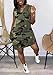 Vakkest Womens Summer Casual Sun Dress Camo BF One Piece Sleeve Strap Plus Size Rompers Bodycon Mini Dress