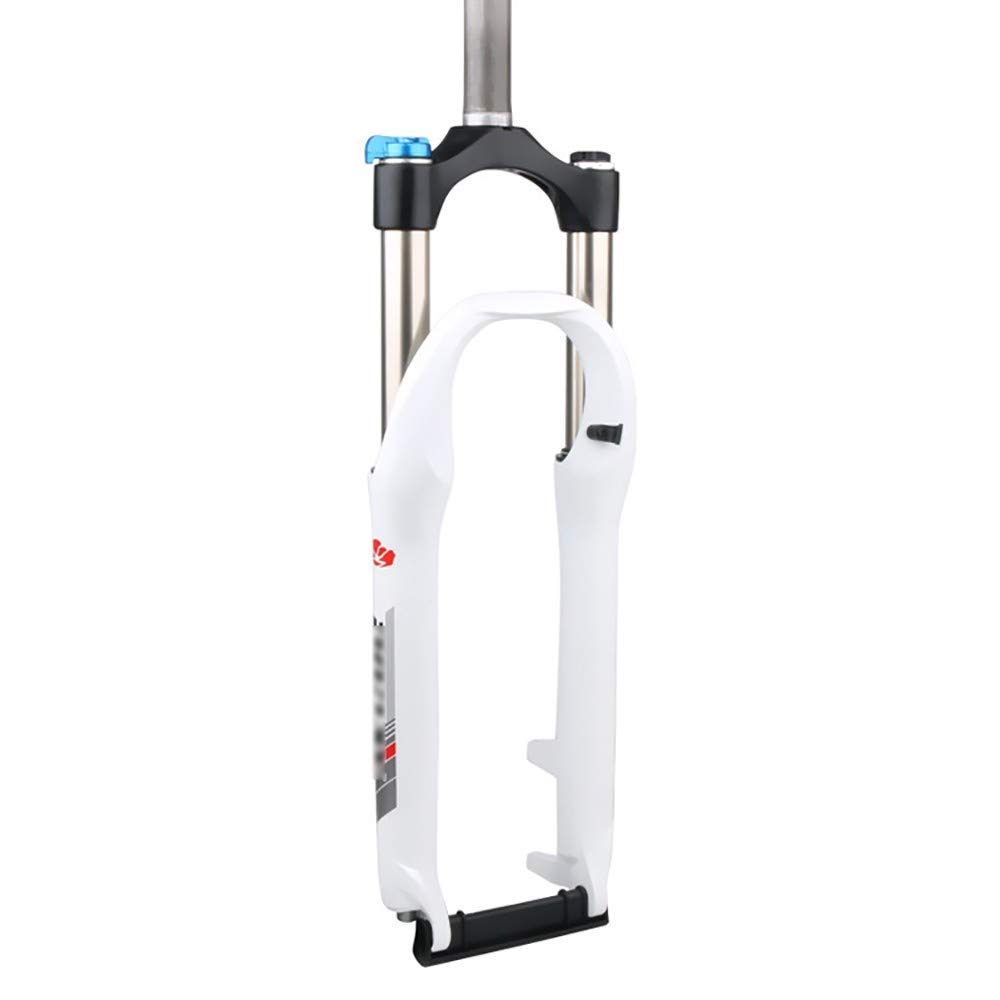 AZQOHMIS Bike Suspension Fork,26 Inch Mountain Bike Front Fork,Bicycle Front Fork Standpipe 28.6 * 210mm/Inner Tube 28.6mm/Stroke 80-100mm/Aluminum Alloy Fork/Open File 100mm/Black/White
