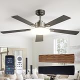 Passky Ceiling Fans with Lights, 52 inch Sleek Ceiling Fan with Light and Remote...