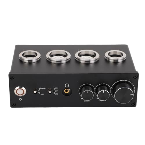 Preamplificador de fono con tubos de vacío 6A2 retroiluminado y salida de auriculares 3.5 mm