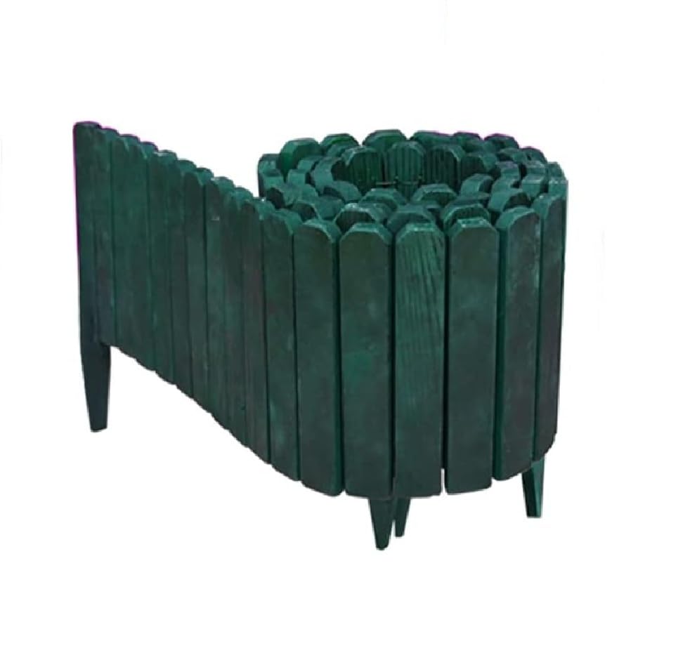 Ram Wooden Wood Garden Lawn Edging Flexible Decorative Lawn Garden Plant Border 203CM X 30CM GREEN