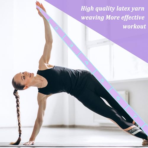 HJZHII Yoga Stretching Band mit 8 Schleifen,Yoga Stretching Strap,Fitnessbänder Band Fitness Stretchband mit Schlaufen Stretch Gurt Hochelastischer Gymnastikband Upgrade Erweitern Spannband green