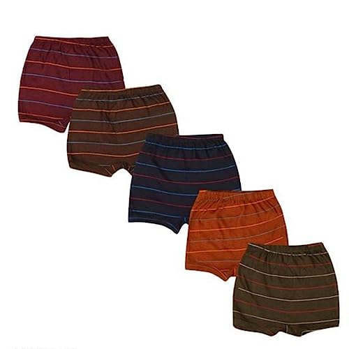 Image of Pure Cotton Striped Design Drawer Underwear Innerwear Bloomer Panty Brief for Kids Baby Boys and Baby Girls Combo Pack of 5.