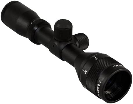 Aim Optics 3-9X40 A.O. Scope with Rings, Medium, Black