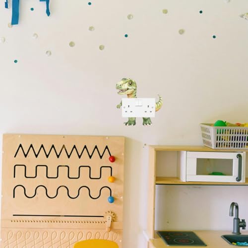AHANDMAKER 6 Stück Dinosaurier Cartoon Lustige Lichtschalter Aufkleber Dinosaurier Wandaufkleber Interessante Lichtschalter Abziehbilder Für Lichtschalter Outlets Buchse Leiste Schlafzimmer Wohndeko