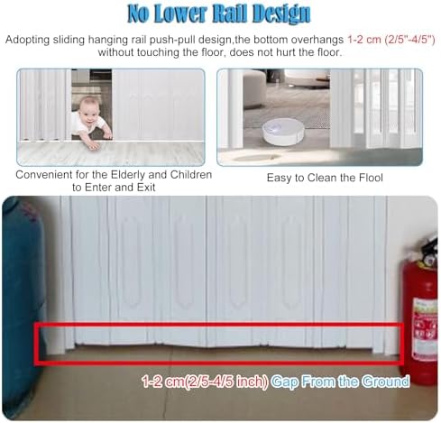 Clear Folding Accordion Doors for Doorways, Aluminum & Acrylic Sliding Room Divider, 24-60 Inch Widths, Ideal for Office & Bathroom, Multifold Interior Door (Red, 30x80in)