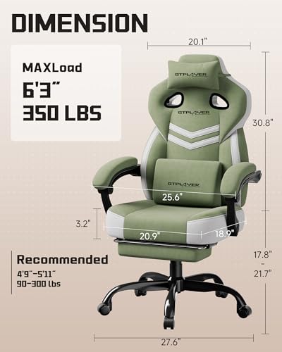 Image of GTPLAYER Gaming Chair for Adults, Ergonomic High Back Chair with Footrest