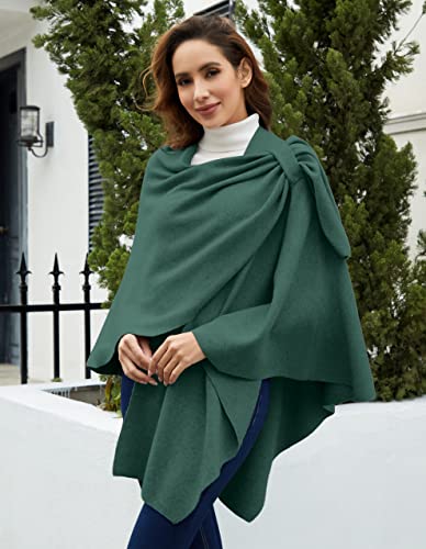 Image of PULI Womens Cross Front Poncho Shawl Wrap Elegant Wedding Formal Gift