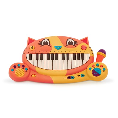B. toys – Meowsic – Interactive Cat Piano – Toy Piano & Microphone – Musical Instrument For Toddlers, Kids – 20+ Songs, Sounds & Recording Feature – 2+ Years