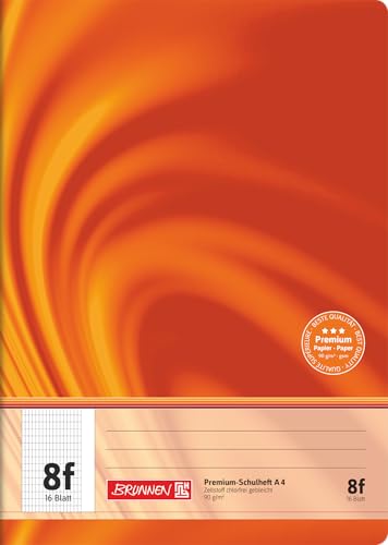 BRUNNEN 104470802 Premium-Schulheft DIN A4 16 Blatt einfaches Heft