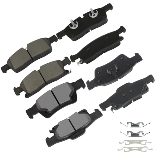 Image of cciyu D1904 & D1498 Front & Rear Disc Brake Pads Kit For Dodge For Durango 2011-2022,For Jeep Grand Cherokee 2011-2021,For Jeep Grand Cherokee WK 2022