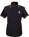 Pi2010 – Polo Patrulla Águila para Hombre, Color Negro, Bandera España en Cuello y Mangas, 100% algodón Talla M