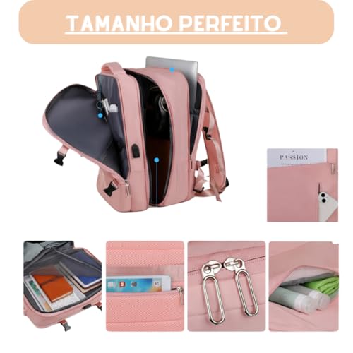 Mochila Masculina Feminina Grande para Notebook Viagem Faculdade Impermeavel Expansível que vira Mal