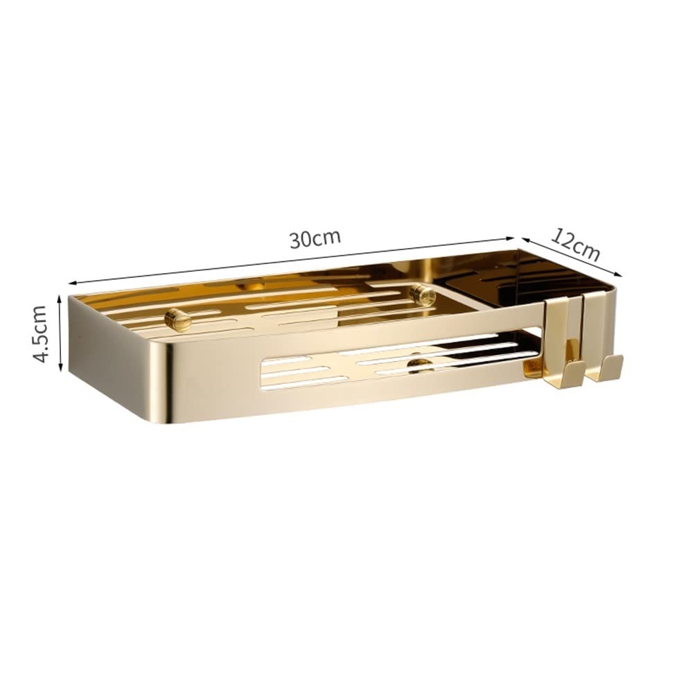 Estante rectangular de esquina para ducha montado en la pared, estante de almacenamiento de baño de acero inoxidable, cesta de drenaje de 3 capas con gancho