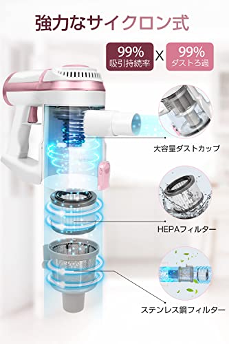 LNSOO 掃除機 コードレス H10pink-KG の商品画像 3