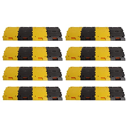 Image of Plastic Speed Breaker With Heavy Duty Load Capacity, 8 Mtr, 50MM, Black and Yellow Speed Hump (16X Yellow - 16X Black)
