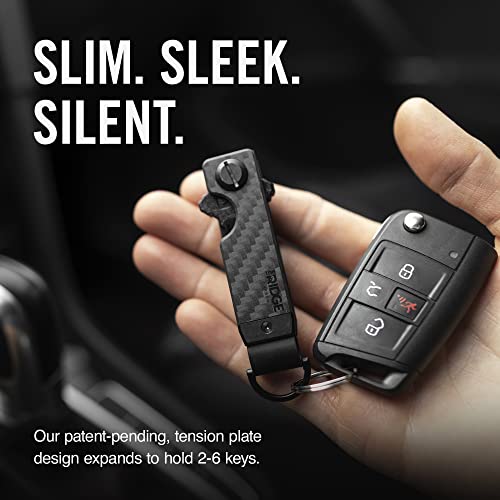 The Ridge Key Organizer - Compact Metallic Key Holder | Minimalist Innovative Keyholder | Smart Keychain Secures 2-6 Keys (Carbon Fiber) #TOP4