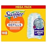 Swiffer Duster - Piumone ricariche, 18 unità, cattura e trattiene 3 volte più polvere e capelli rispetto a uno spolverino tradizionale, efficace contro il 100% delle polveri, manico venduto