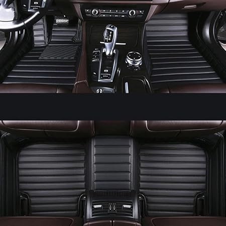 Premium 9D Car Floor Mats Compatible for Porsche Cayenne(2005) ||Luxury Leather Double Layered Car Floor Mat ||Set of 3 Pcs||Water and Washable||Color:-Full Black