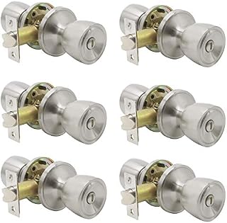 Probrico Tulip Privacy Door Knobs, Keyless Stainless Steel Door Locks for Bed