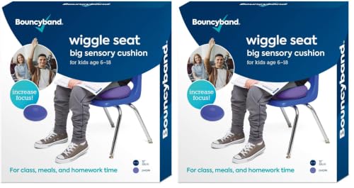 Image of Bouncyband - Wiggle Seat - Purple, 13 inch D - Large Sensory Cushion for Kids Ages 6-18+ - Promotes Active Learning, Improves Student Productivity, Includes Easy-Inflation Pump (Pack of 2)