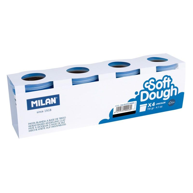 Caja 4 botes 116 g pasta blanda Soft Dough, negro