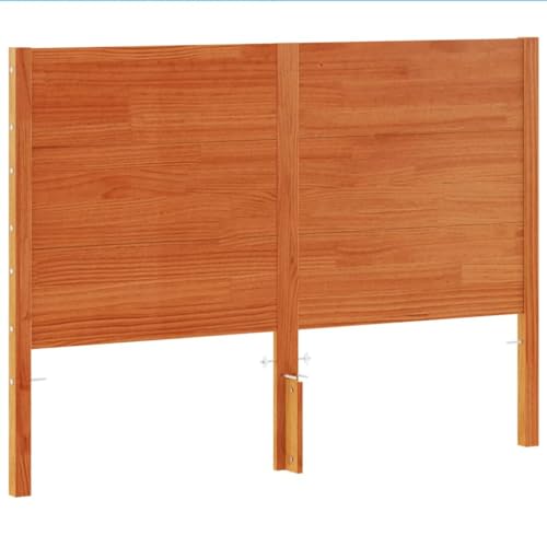 vidaXL Cabecero de Cama, Cabecera para Somier con Patas, Cabezal de Cama, Mueble para Dormitorio, Madera Maciza de Pino Marrón Cera 135 cm