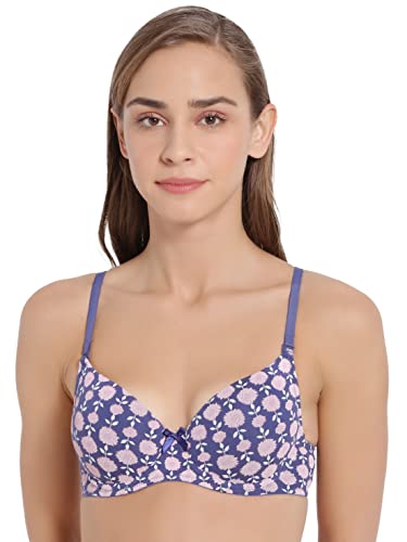 Image of Jockey 1245 Women Under-Wired Padded Super Combed Cotton Elastane Stretch Medium Coverage T-Shirt Bra with Detachable Straps