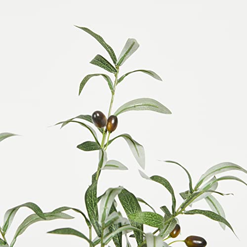 Artificial Olive Tree, 4Ft Fake Olive Branch Leaves Plant For Indoor Home Office Living Room Decoration, Perfect Faux Topiary Silk Tree With Basket #TOP6