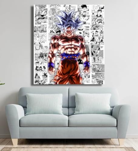 Image of Moment Prints Goku Manga Collage Poster Set - Set of 20, 210 mm x 297 mm, W /Self-Adhesive, Premium-Quality Posters, 300 GSM Paper, Posters For Anime Fans (Goku Manga 1) - Glue Dots Included, Cardstock