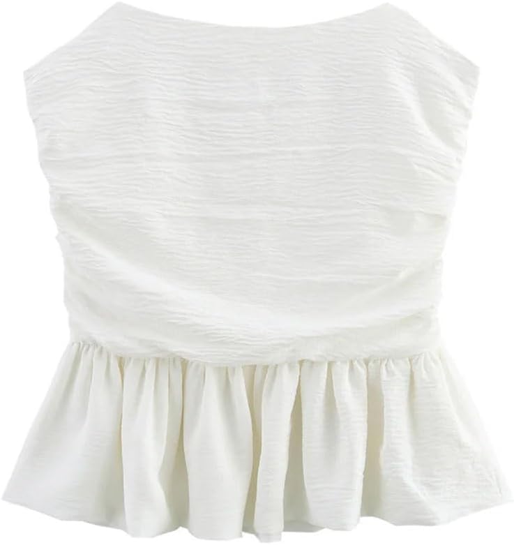 Women's Slim Fit Ruffle Hem Top