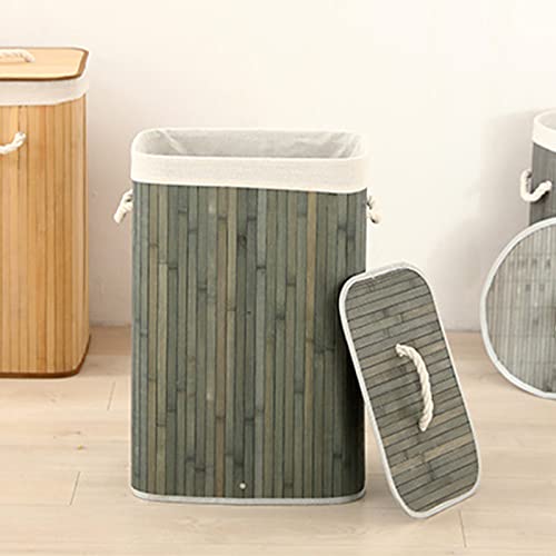 Yctze Cesta para la Colada, Cesta para la Compra, Cubo de Almacenamiento de Gran Capacidad para el Hogar, Multiusos para Ropa Sucia (1.7 Cuadrado gris)
