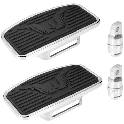Adjustable Motorcycle Floorboards Rear Passenger Foot Pegs Footboard Pedals Compatible with Harley Sportster 883 1200 (Eagle Pattern Rear Floorboard) Cover