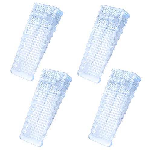 Romon 4 Piezas Tope de Puerta para Suelo Cuña, Tope de Puerta Transparente, Tope para Puertas Antideslizante antiarañazos y Apilable, Protección de Pared Muebles Cover