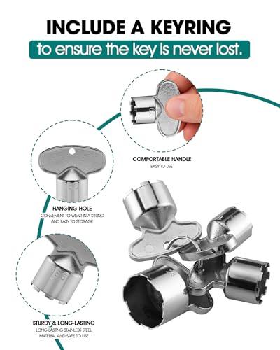 16 Pieces Faucet Aerator Set with Flow-Restrictor, 4 Pcs 304 Stainless Steel Aerator Key, Replacement Inserts and Wrench, 4 Sizes for Bathroom or Kitchen Sink (M24, M21.5, M18.5, M16.5)