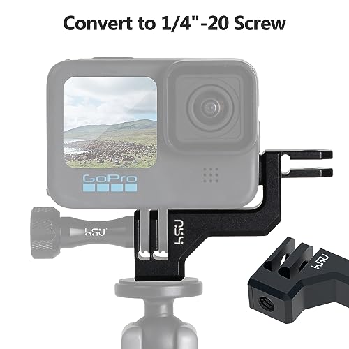 Image of HSU Aluminum Vertical Bracket, 1 /4-20 Screw Hole,90 Degree Aluminum Vertical Bracket Adapter Elbow Mount for GoPro Hero 13 /12 / 11 /10 / 9 Black