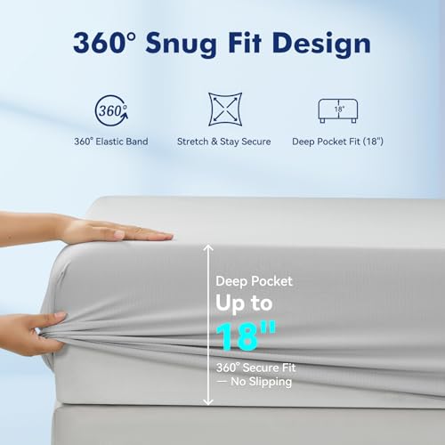 Elegear Silver Infused Cooling Bed Sheets Queen, Arc-Chill® 3.0 Cool Tech, Silver-Ion Freshness, Cooling Sheet Set for Hot Sleepers & Night Sweats, Breathable Soft & Dry, Deep Pocket 18\", 4PCS