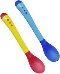 Kit Colher Bebê Infantil Silicone Termossensível Flexivel Muda Cor Introdução Alimentar Anatômica