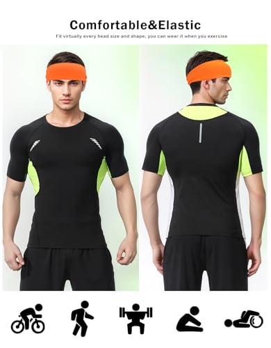 Image of Headbands for Men & Women, Sweat Headband Non-Slip Sweatband Sports Running Cycling Yoga Basketball Workout Football Training