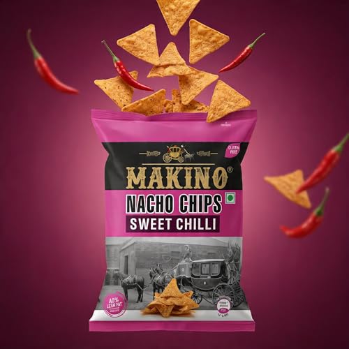 Image of Makino Nachos Chips Combo Pack (150g x 3) | Jalapeno, Cheese & Sweet Chilli Flavors | Crunchy Corn Nachos for Dip & Party Snack