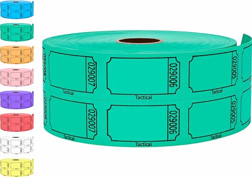 Tacticai 1000 Raffle Tickets, Blank, Green (1 of 8 Colors),