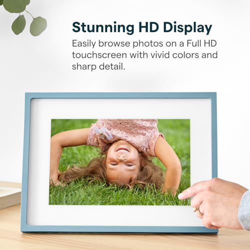 Image of Skylight Digital Picture Frame 2 - 10 inch Full HD Wi-Fi Touch Screen, 16GB Digital Photo Frame, Load Photos & Videos Directly from Phone, Anti-Glare - Ideal for Personalized Gifting, Classic Blue