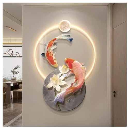 Peinture murale LED 3D pour illuminer et décorer un grand salon moderne