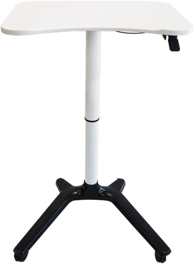 Lectern Height Adjustable Podium With Wheels Pneumatic Lectern Portable Presentation Church Lecture Stand for Restaurant Wedding (Color : White, Size : As picture)