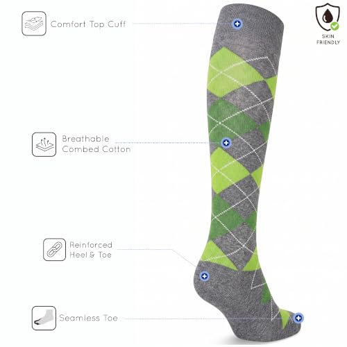 Image of Mysocks Unisex Knee High Long Socks Argyle