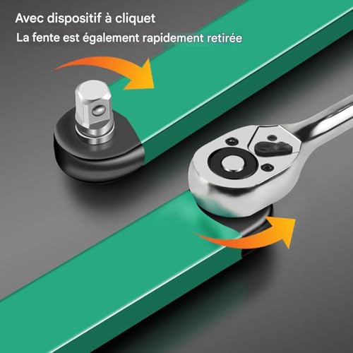 Clé à cliquet à double extrémité pour espaces restreints et mécanique - 7