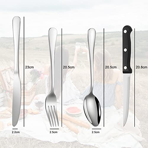 Camping Silverware Set, Femococ Picnic Dish Set For 2 Camping Utensil Set With Plate Spoon Knife Fork Outdoor Picnic Tableware Camping Flatware Set #TOP3